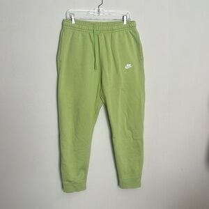 EUC XL Nike lime green fleece joggers with 3 pockets